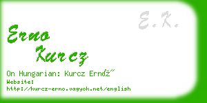 erno kurcz business card